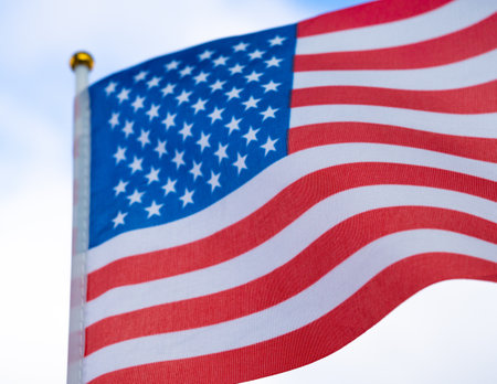 United states of America national flag.red white and blue stripes and stars.4th of July ,veteran's day,memorial day,labour day, president's dayの写真素材