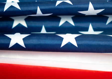 United states of America national flag.red white and blue stripes and stars.4th of July ,veterans day,memorial day,labour day, presidents dayの写真素材