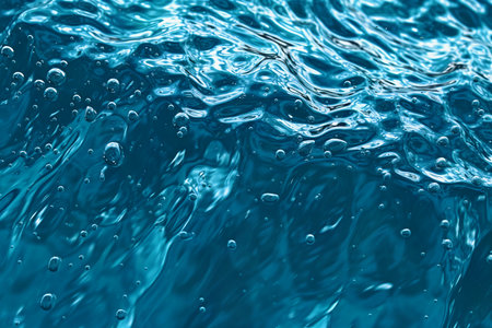 close up of blue water texture abstract background and wallpaper.の写真素材