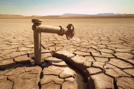 cracked earth from drought no harvest no water.High quality photoの素材