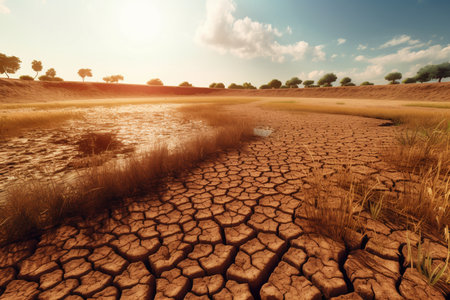 cracked earth from drought no harvest no water.High quality photoの素材
