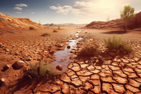 cracked earth from drought no harvest no water.High quality photoの素材