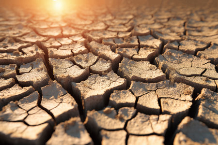 cracked earth from drought no harvest no water.High quality photoの素材