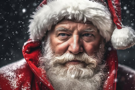 portrait of santa claus with white beard ,having fun and smilingの素材