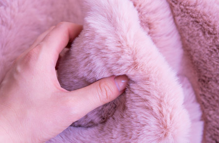 pink fur background,fluffy powdery carpet.の写真素材