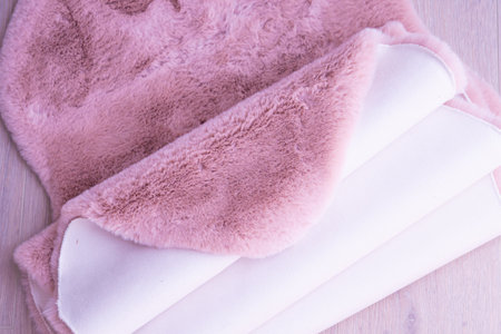 pink fur background,fluffy powdery carpet.の写真素材