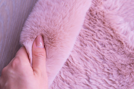 pink fur background,fluffy powdery carpet.の写真素材