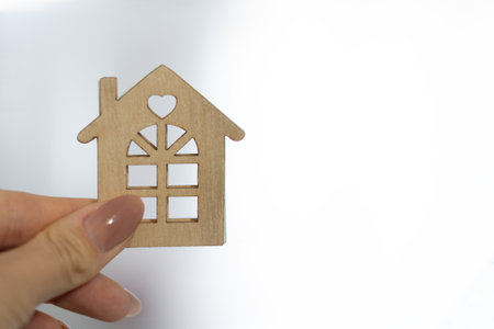 small wooden house ,housing concept,copy space.の写真素材