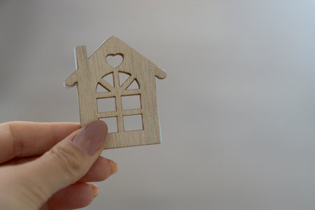 small wooden house ,housing concept,copy space.の写真素材