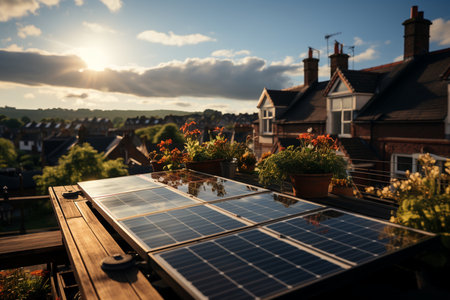 solar panel system for energy economy.の素材