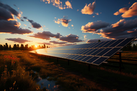 solar panel system for energy economy.の素材