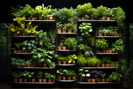 vertical farm with green plants, new technology. High quality photoの素材