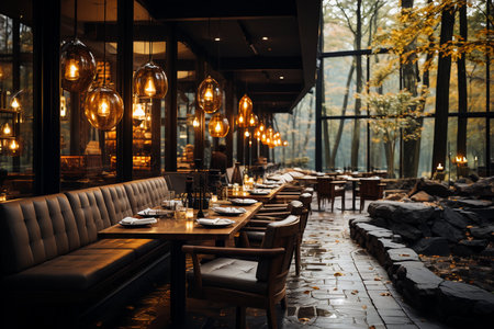 atmospheric cozy cafe ,coffee time,autumn season.の素材