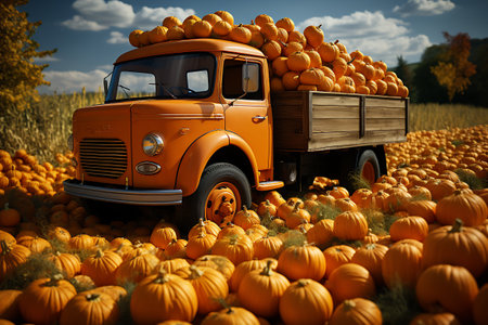 orange pumpkins on the farm.の素材