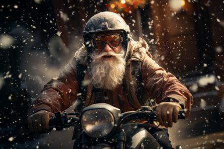 crazy funny santa on the scooter,christmas pesent delivery 2024.の素材