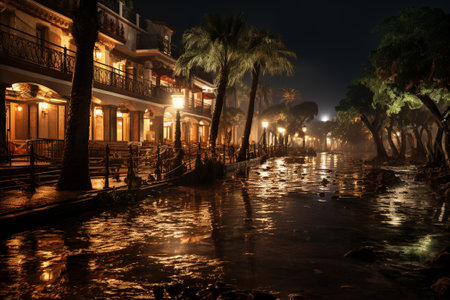 destructive storm on mallorca.bad weatherの素材