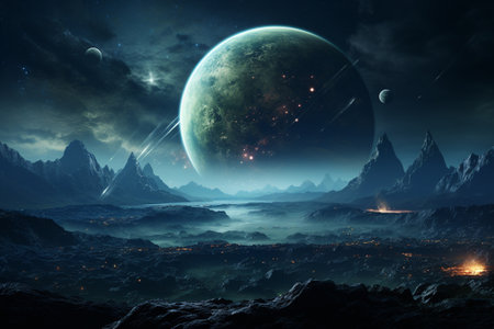 planets and galaxy space background,universe science astronomy.の素材