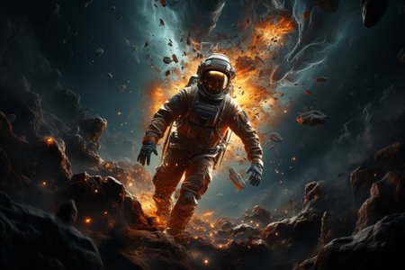 astronaut in space costume,universe science astronomy.の素材