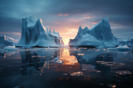 blue arctic background,global warming concept.の素材