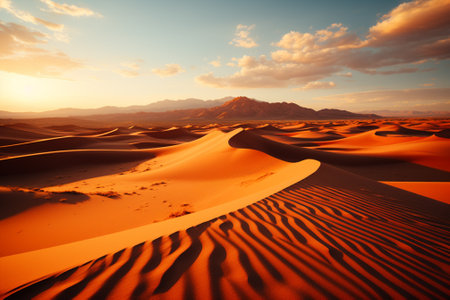 desert landscape on the sunset, copy space.の素材