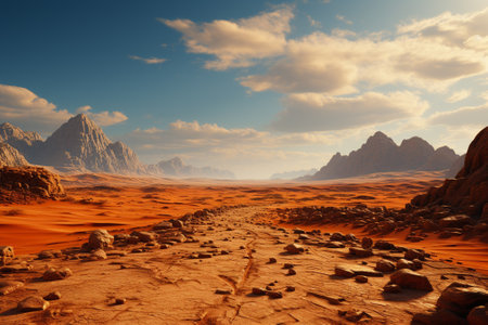 desert landscape on the sunset, copy space.の素材