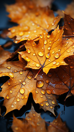 autumn cozy rainy day,atmospheric picture.の素材