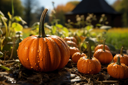 close up of orange pumpkin,autumn pumpkin season concept.の素材