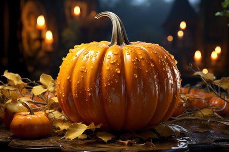 close up of orange pumpkin,autumn pumpkin season concept.の素材