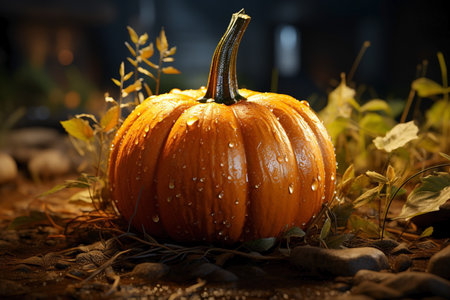close up of orange pumpkin,autumn pumpkin season concept.の素材