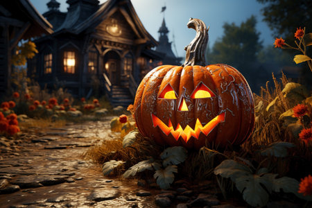 close up of orange pumpkin,autumn pumpkin season concept.の素材