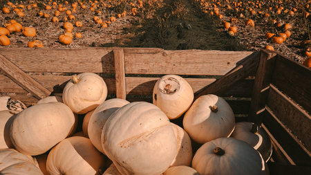 Orange pumpkins on the farm,pumkin season in autumn. High quality photo