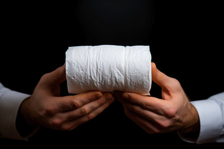 white toilet paper rolls for self care.の素材