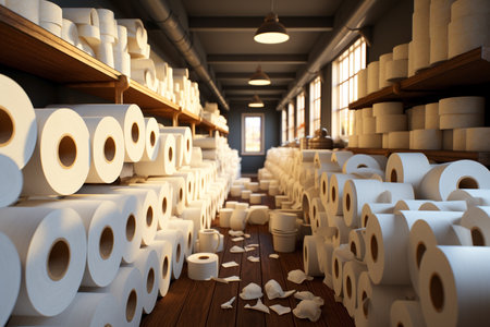 white toilet paper rolls for self care.の素材