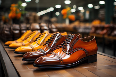 lots of luxury shoes in the shop.の素材