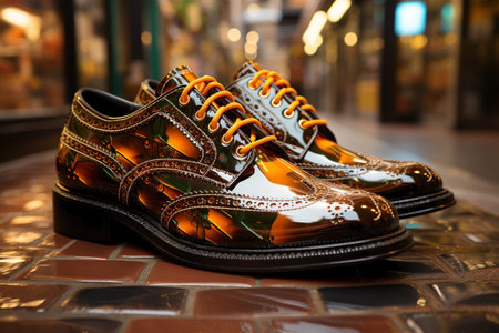 lots of luxury shoes in the shop.の素材