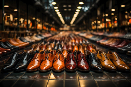 lots of luxury shoes in the shop.の素材