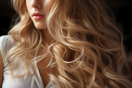 close up of woman's shiny luxury beautiful healthy hair,backgroundの素材