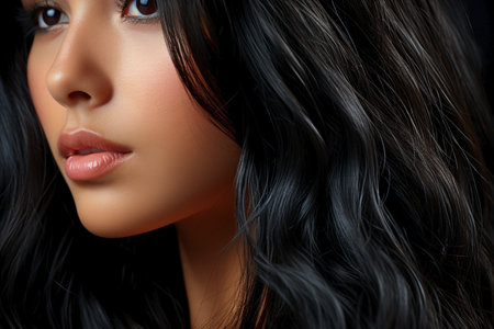 close up of woman's shiny luxury beautiful healthy hair,backgroundの素材