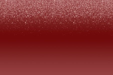 red Christmas background with snow ,festive backdrop for greeting cards.の写真素材