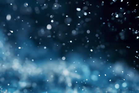 winter background with sparkling snowflakes.の素材