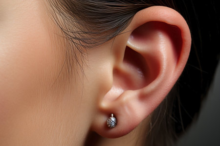 close up of ear macro view.の素材