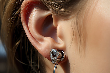 close up of ear macro view.の素材