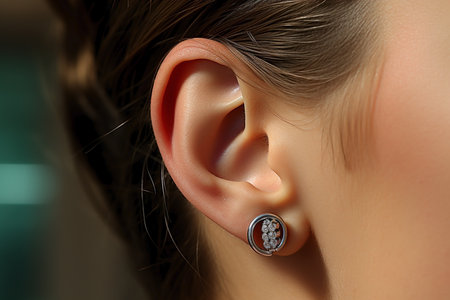 close up of ear macro view.の素材