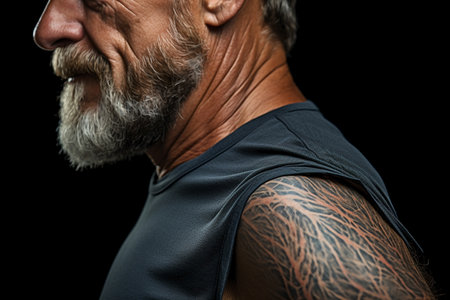 close up of human shoulder,part of body.の素材