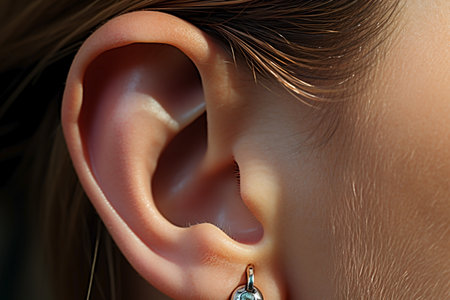 close up of ear macro view.の素材