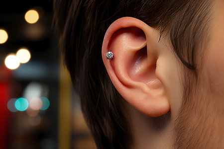 close up of ear macro view.の素材