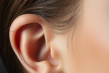 close up of ear macro view.の素材