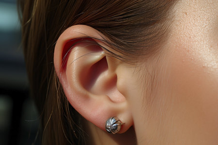 close up of ear macro view.の素材