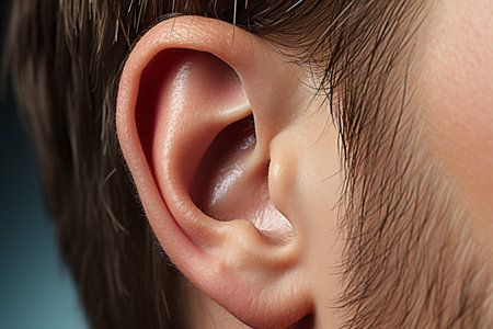 close up of ear macro view.の素材