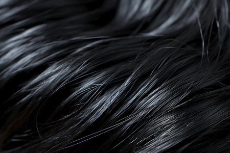 close up of silky luxury curly hair.の素材